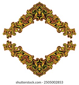 classic vintage carved ornament element design editable colors