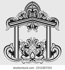 classic vintage carved ornament element design