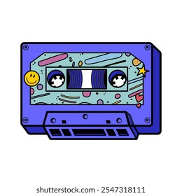 classic vintage cassette tape vector illustration 
isolated old music tape