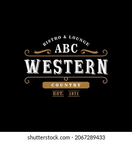 Classic Vintage Country Emblem Typography For Western Cafe Restaurant Logo Design Inspiration