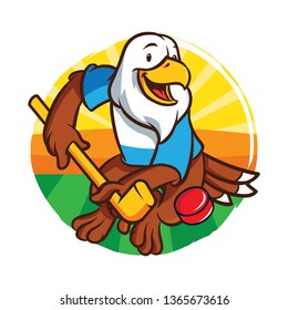 Classic vintage cute funny eagle in sport series. Sport mascot series.