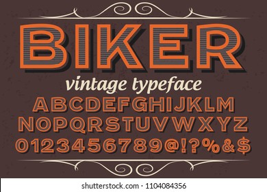 Classic Vintage Decorative Font  Label Design Typeface Named Biker