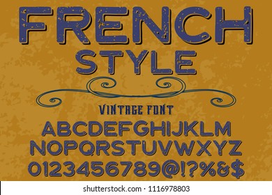 Classic vintage decorative font label design named vintage doberman typeface french style