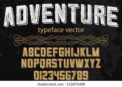 Classic Vintage Decorative Font Label Design Named Adventure