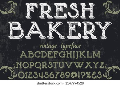 Classic vintage decorative font label design named fresh bakery