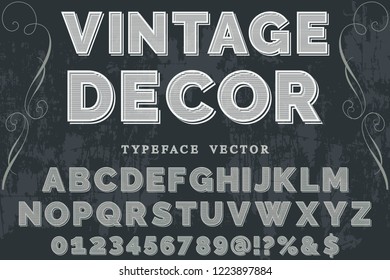 Classic vintage decorative font label design named vintage aurora