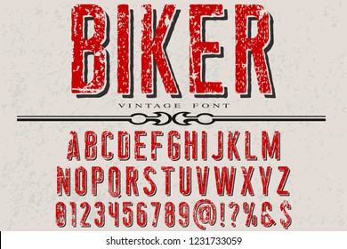 Classic Vintage Decorative Font Label Design Named Vintage Biker