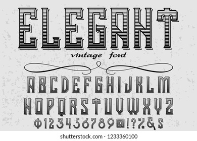 Classic vintage decorative font label design named vintage elegant