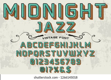 Classic Vintage Decorative Font Label Design Named Vintage Midnight Jazz