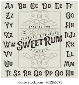 Classic Vintage Decorative Font Set Named 