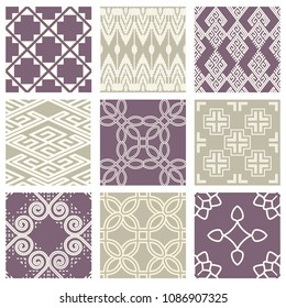 Classic vintage elegant pastel violet seamless abstract pattern, antique oriental design for background image.