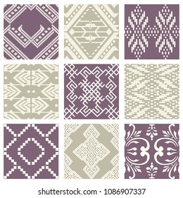 Classic vintage elegant pastel violet seamless abstract pattern, antique oriental design for background image.