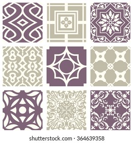 Classic vintage elegant pastel violet seamless abstract pattern 23
Antique retro abstract pattern set collection can be used for wallpaper, web page background, surface textures.

