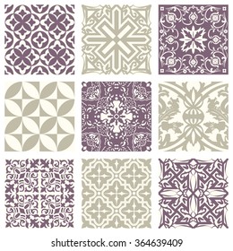 Classic vintage elegant pastel violet seamless abstract pattern 22
Antique retro abstract pattern set collection can be used for wallpaper, web page background, surface textures.

