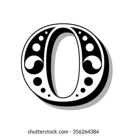 Classic vintage font, letter O, vector