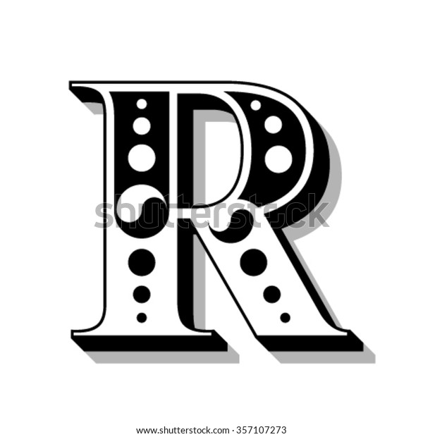 Letter R Fonts Classic Vintage Font Letter R Vector Stock Vector ...
