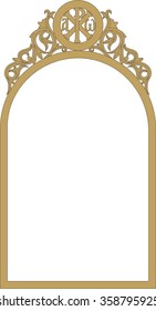 classic vintage frame with decorative ornaments. old greek byzantine style design