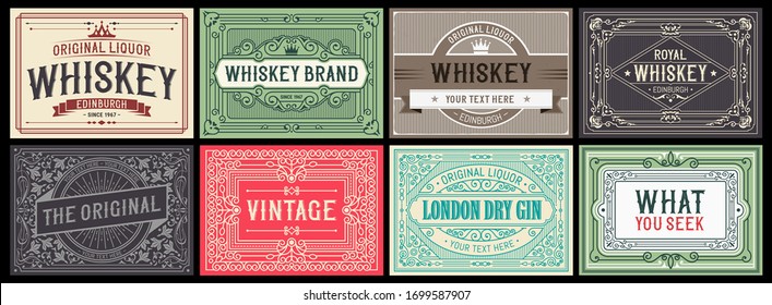 Classic vintage frame for labels, banner and other design. Suitable for whiskey, beer and premium product