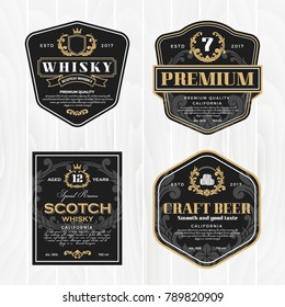 Classic vintage frame for labels, banner and other design. Suitable for whiskey, beer and premium product.