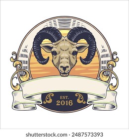 CLASSIC VINTAGE GOAT FARM LOGO TEMPLATE