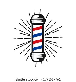 classic vintage hairstylist barbershop lamp pole decoration vector illustration design