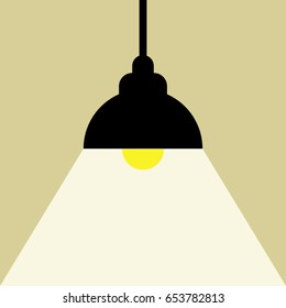 Classic vintage hanging lamp vector flat design