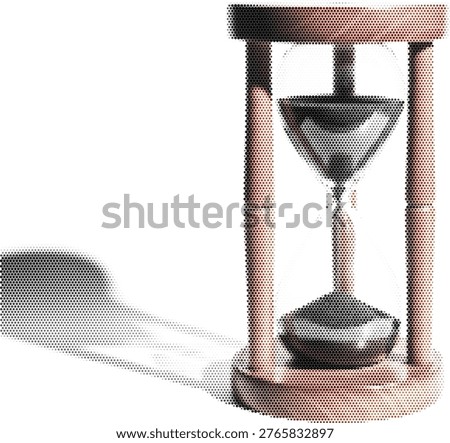 Classic vintage hourglass sand timer for time management and business deadline symbol representing patience and the passing of time in history