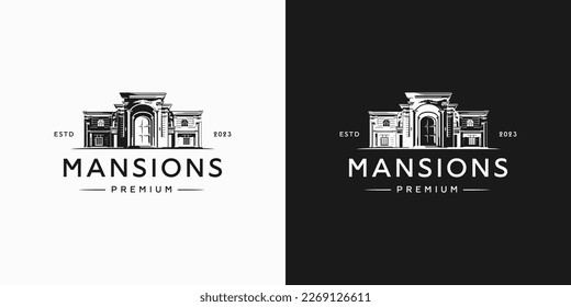 Classic vintage house logo illustration