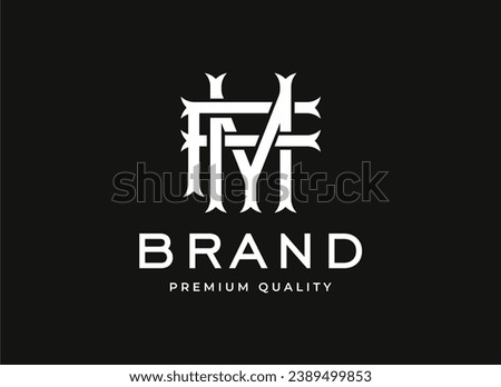 Classic Vintage Initial Letter FM or MF Monogram Logo Design