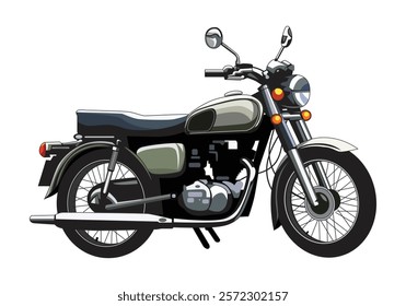 Classic Vintage Motorbike 1080's vector illustration.