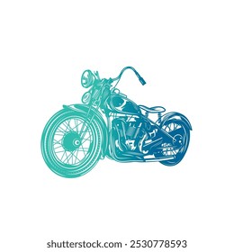 Classic vintage motorcycle. Original vector illustration in vintage style. Hand drawn, not AI