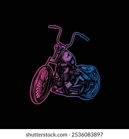 Classic vintage motorcycle. Original vector illustration in vintage style. Hand drawn, not AI
