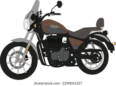 Ilustración vectorial de motocicleta vintage clásica.