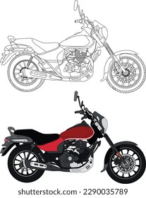 Classic vintage motorcycle vector illustration.