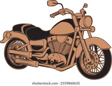Classic Vintage motorcycle vector isolated motorbike on white background  illustration