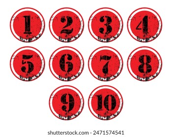 Classic vintage number in red circle