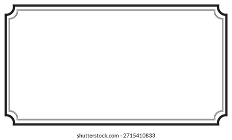 Vector de marco rectangular ornamental clásico de Antiguas con elegante diseño de borde de línea victoriana