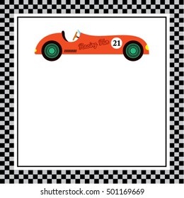 classic vintage racing car card vector