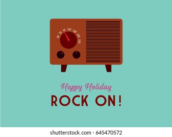 classic vintage radio happy holiday greeting vector