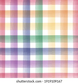 Classic vintage rainbow watercolor checkered pattern.