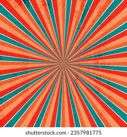 Classic vintage rays sunburst retro background retro vintage 70s, 80's, 90's style sunburst  background for poster, banner vector design graphic retro background