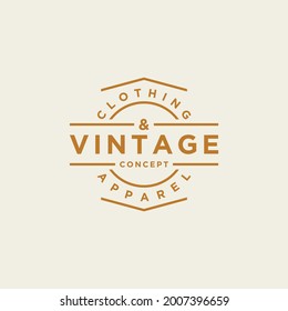 Classic Vintage Retro Badge logo design for cloth apparel