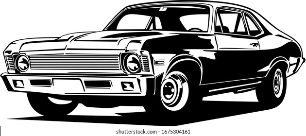 Classic vintage retro car design