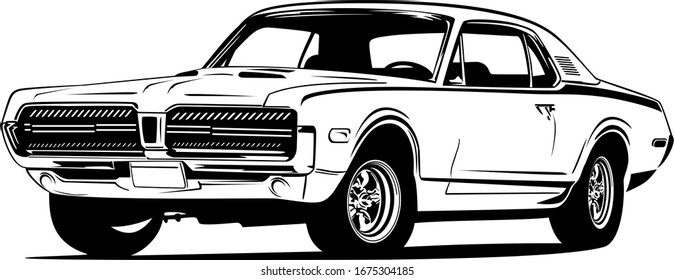 Classic vintage retro car design