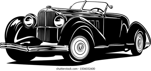 classic vintage retro car designn