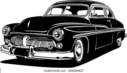 classic vintage retro car vector design