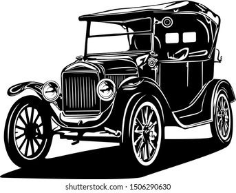 Classic Vintage Retro Car Vector Design