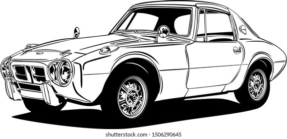 classic vintage retro car vector design