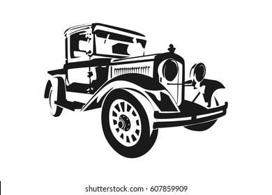 classic vintage retro car , vector design