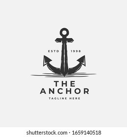 Classic Vintage Retro Country Emblem Anchor for Sailor logo template